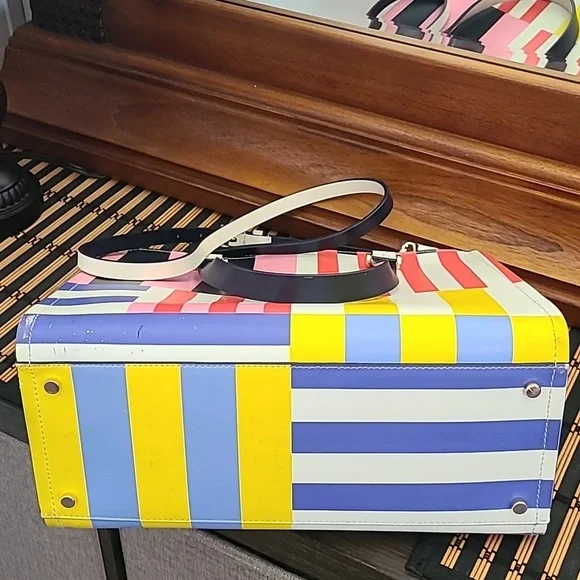 Kate ♠️ Striped leather bag - Picture 8 of 17